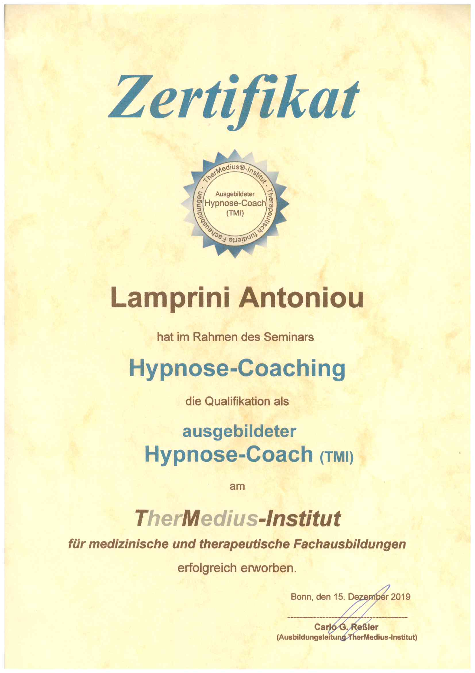 Zertifikat-Hypnose
